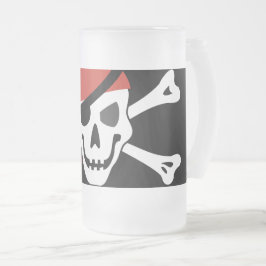 Pirate Skull mit Red Bandanna lächeln Mattglas Bierglas