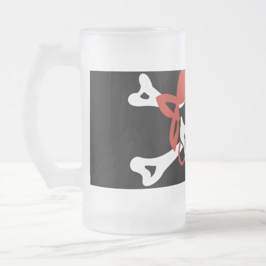 Pirate Skull mit Red Bandanna lächeln Mattglas Bierglas (Links)