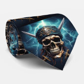 Pirate Skull mit Schwertern Neck Tie Krawatte (Gerollt)