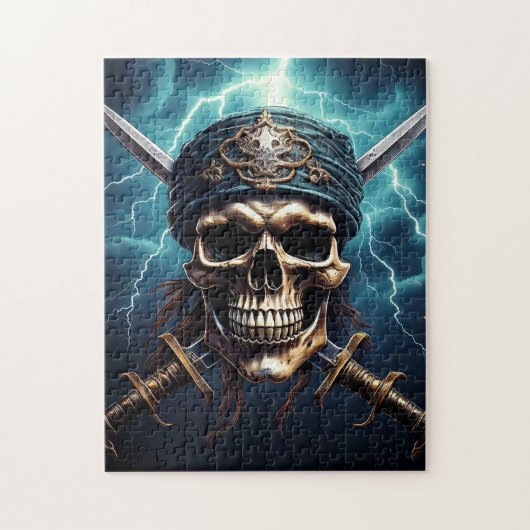 Pirate Skull mit Schwertern Puzzle (Vertikal)