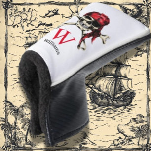 Pirate Skull Monogram Golf Headcover