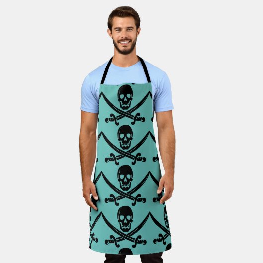 PIRATE SKULL N CROSSBONES KÜCHE GRILLOUT SCHÜRZE (Getragen)