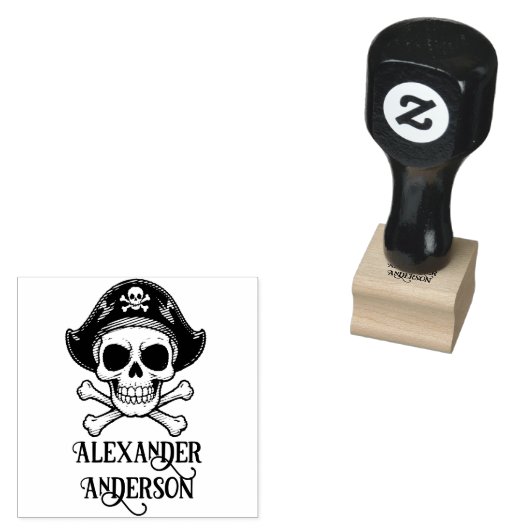 Pirate Skull Personalize Gummistempel (Stempel)