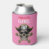 PIRATE SKULL PINK GIRL KANN COOLER DOSENKÜHLER (Kanne Vorderseite)