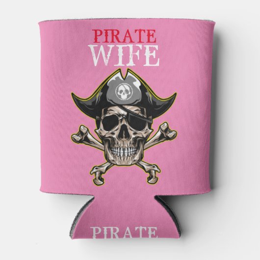 PIRATE SKULL PINK MAMA DOSENKÜHLER (Vorderseite)