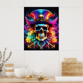 Pirate Skull Poster (Küche)