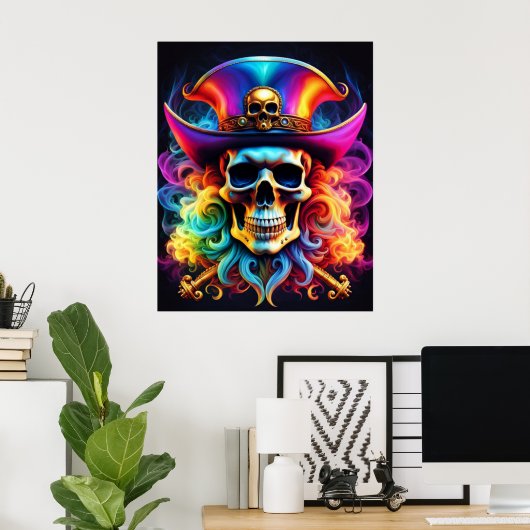 Pirate Skull Poster (Heimbüro)