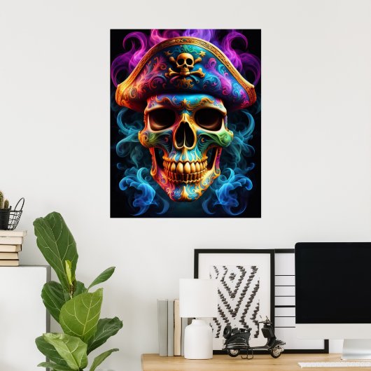 Pirate Skull Poster (Heimbüro)