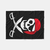 Pirate Skull Red Bandana Schwert Kostümgeschenk Fleecedecke (Vorderseite (Horizontal))