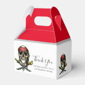 Pirate Skull Red Captain Favor Box Geschenkschachtel (Rückseite)