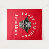 Pirate Skull Red Wandteppich (Vorderseite (Horizontal))