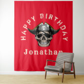 Pirate Skull Red Wandteppich (Beispiel)