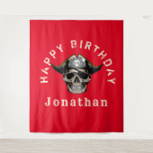 Pirate Skull Red Wandteppich (Vorderseite)
