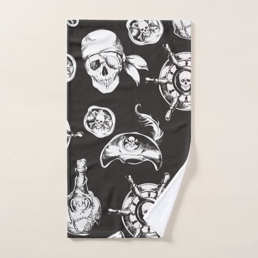 Pirate Skull Ship Wheel Handtuch (Handtuch)