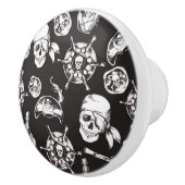 Pirate Skull Ship Wheel Keramikknauf (Rechts)