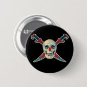 Pirate (Skull) - Standard, 2¼ Zoll Round Button (Vorne & Hinten)