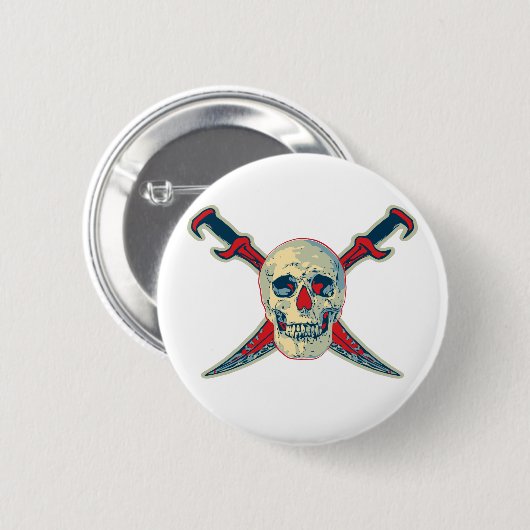 Pirate (Skull) - Standard, 2¼ Zoll Rundtaste Button (Vorne & Hinten)