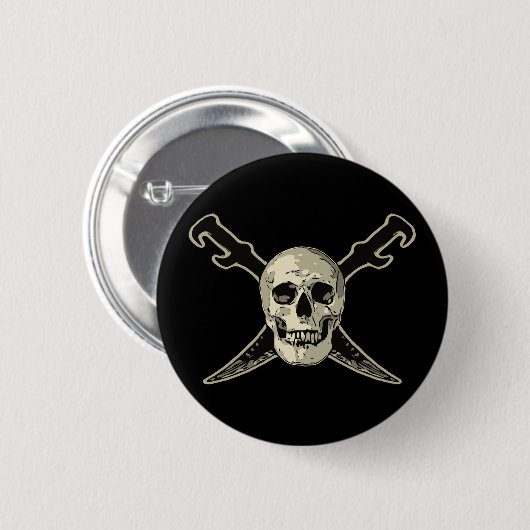 Pirate (Skull) - Standard, 2¼ Zoll Rundtaste Button (Vorne & Hinten)