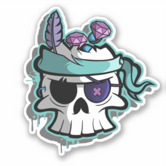Pirate Skull Sticker