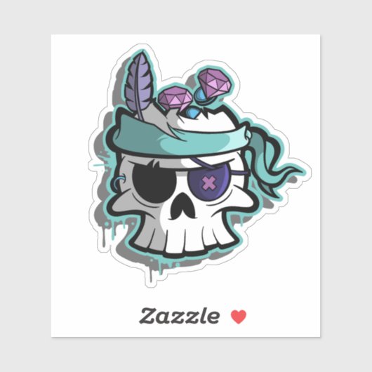 Pirate Skull Sticker (Blatt)
