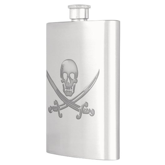 Pirate Skull & Sword Crossbones Flachmann (Links)