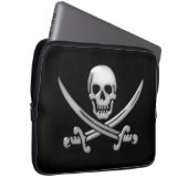 Pirate Skull & Sword Crossbones Laptopschutzhülle (Vorne Rechts)