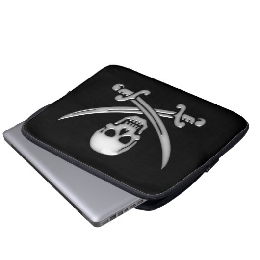 Pirate Skull & Sword Crossbones Laptopschutzhülle (Vorne Knopf)