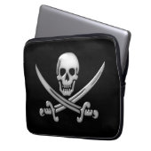 Pirate Skull & Sword Crossbones Laptopschutzhülle (Vorderseite Links)