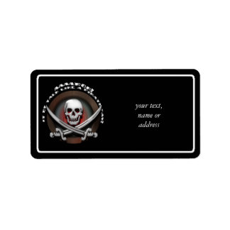Pirate Skull & Sword Crossbones - TLAPD Adressaufkleber