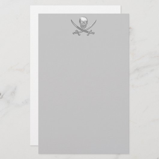 Pirate Skull & Sword Crossbones (TLAPD) Briefpapier (Vorne/Hinten)