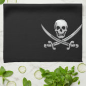 Pirate Skull & Sword Crossbones (TLAPD) Geschirrtuch (Gefaltet)