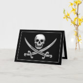 Pirate Skull & Sword Crossbones (TLAPD) Karte (Gelbe Blume)