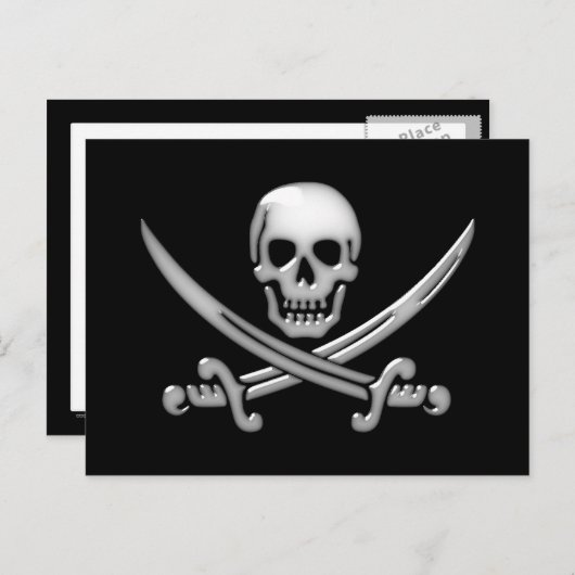 Pirate Skull & Sword Crossbones (TLAPD) Postkarte (Vorne/Hinten)