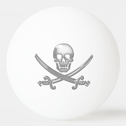 Pirate Skull & Sword Crossbones (TLAPD) Tischtennisball (Rückseite)