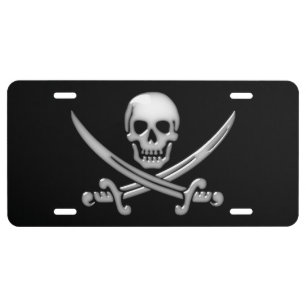 Pirate Skull & Sword Crossbones US Nummernschild