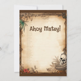 Pirate Skull Talk wie ein Piratengeburt Einladung