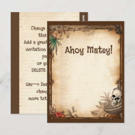 Pirate Skull Talk wie ein Piratengeburt Postkarte