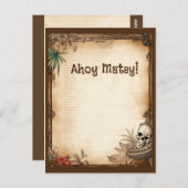 Pirate Skull Talk wie ein Piratengeburt Postkarte (Vorne/Hinten)
