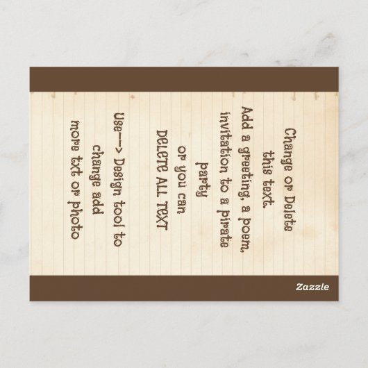 Pirate Skull Talk wie ein Piratengeburt Postkarte (Rückseite)