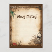 Pirate Skull Talk wie ein Piratengeburt Postkarte (Vorderseite)