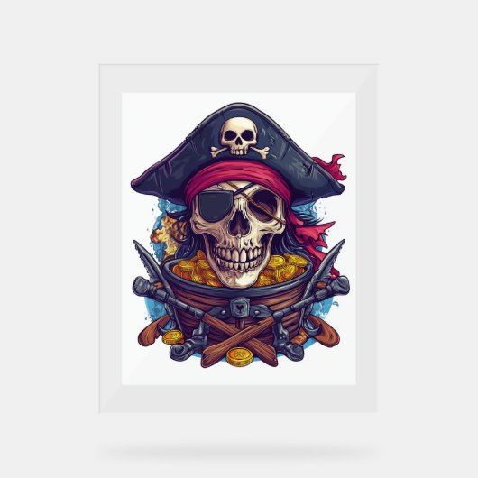 Pirate Skull Treasure Acrylschild (Vorderseite)