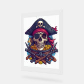 Pirate Skull Treasure Acrylschild (Winkel)