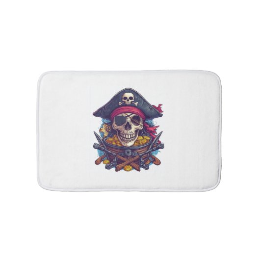 Pirate Skull Treasure Badematte (Vorderseite)