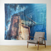 Pirate Skull Treasure Gold Tapestry Wandteppich (Beispiel (Horizontal))