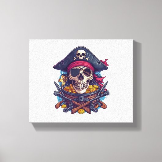 Pirate Skull Treasure Leinwanddruck (Vorderseite)