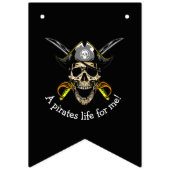 Pirate Skull Treasure Wimpelkette (Erste Fahne)