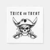 Pirate Skull Trick Or Treat Halloween Serviette (Vorderseite)