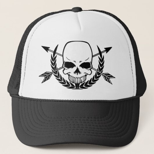 Pirate: Skull und Arrow Crossbones Truckerkappe (Vorderseite)