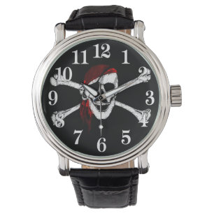 Pirate Skull und Crossbones Armbanduhr