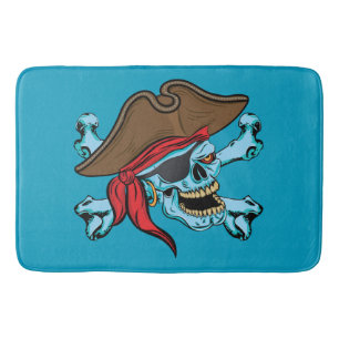Pirate Skull und Crossbones Badematte